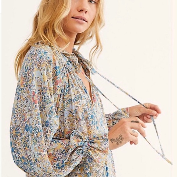 NWOT Free People Feeling Groovy XS - Ivory Blue - Picture 3 of 5